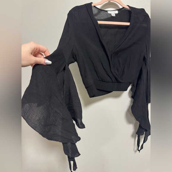 Favlux Black Draped Witchy Sleeves Top - Picture 3 of 7
